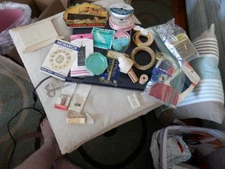 Lot of 30 plus items Sewing needles safety pins fasteners Snaps Hooks see photos