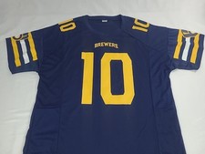 2025 SGA MILWAUKEE BREWERS FOOTBALL JERSEY JORDAN LOVE # 10 GB Packers Adult XL 