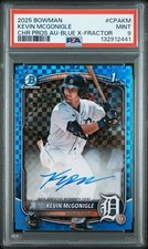 2025 Bowman Kevin McGonigle Chrome Auto Blue X-Fractor 1st #/150 Tigers PSA 9
