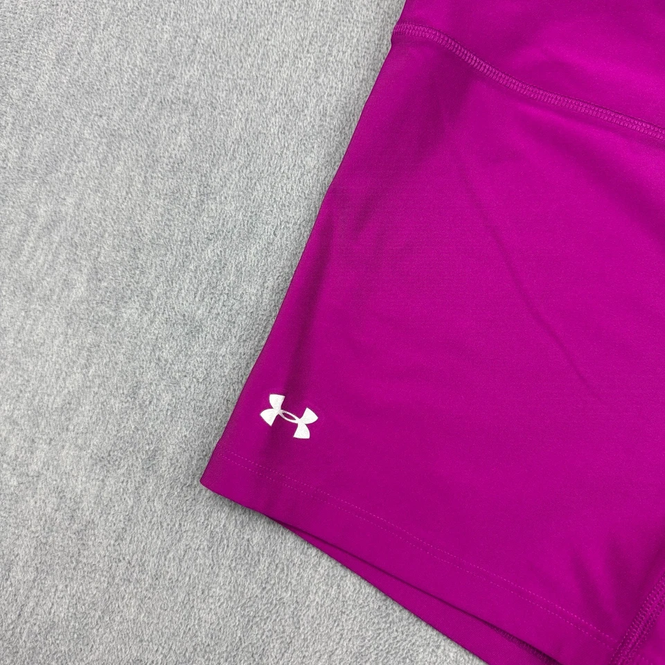 Under Armour 短裤女式中号紫色 HeatGear 压缩训练紧身衣 — 第 2/4 张图片