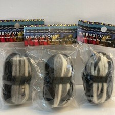 Dimensions Wool Pencil Roving Variegated Black Grey Felt Needle Felting Crafts
