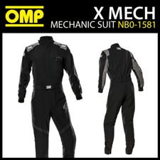 OMP X Mech Stretch Suit Mechanic Overalls Pitcrew Garage Teamwear Go-Karting