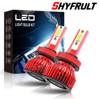 Pair of H11 H9 H16 LED Headlights High or Low Beam or Fog Light Bulb 6000K White