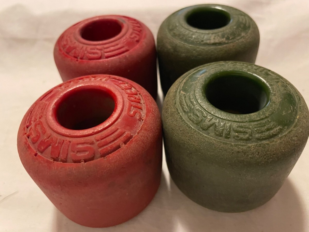2 Red SimS Street Wheel and 2 Green SimS The Wheel skateboard old 