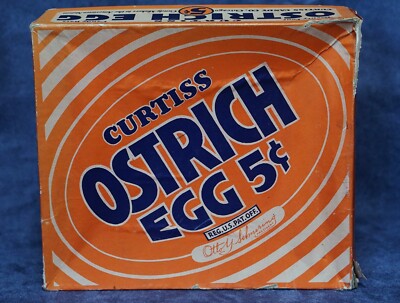 Rare Antique 1925 Curtiss Candy Co. Ostrich Egg Large Retail Display Box 24 Bars
