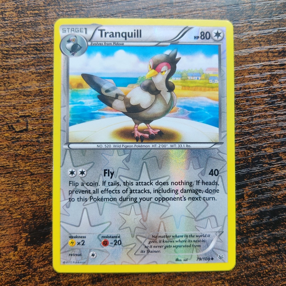 Pokémon Karte Tranquill 79/108 – Reverse Holo Aus XY Roaring Skies, Sammlerkarte
