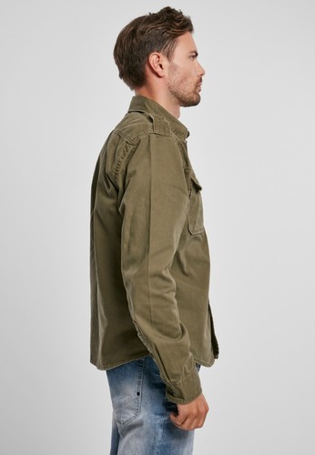 Brandit Camisa Hombre Militar Vintage Camisa Manga Larga Encima Sizes - Imagen 18 de 22