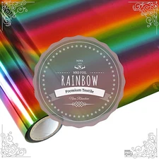 NRD Premium Thermo Heat Transfer Foil "RAINBOW" 12" X 25'ft. Free Shipping