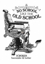 POSTER A3 BARBA BAFFI E CAPELLI VECCHIA SEDIA BARBIERE