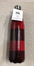 Tag bottle Red Buffalo checkered Insulated Stainless Steel Water jug 25 oz
