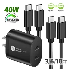 Original 40W USB-C PD Fast Wall Charger Cable for iPhone 16 /15 Pro Max Plus Lot