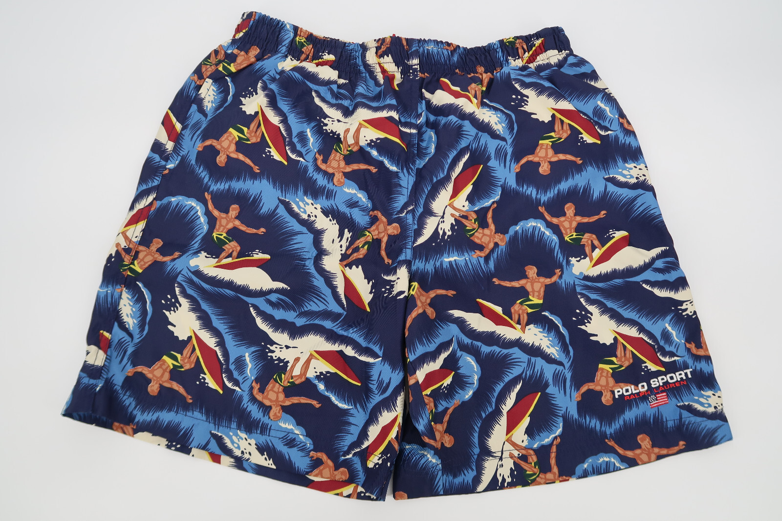 Vintage 90s Ralph Lauren Polo Sport Swim Trunks Lined Mens Medium Surfer Surf