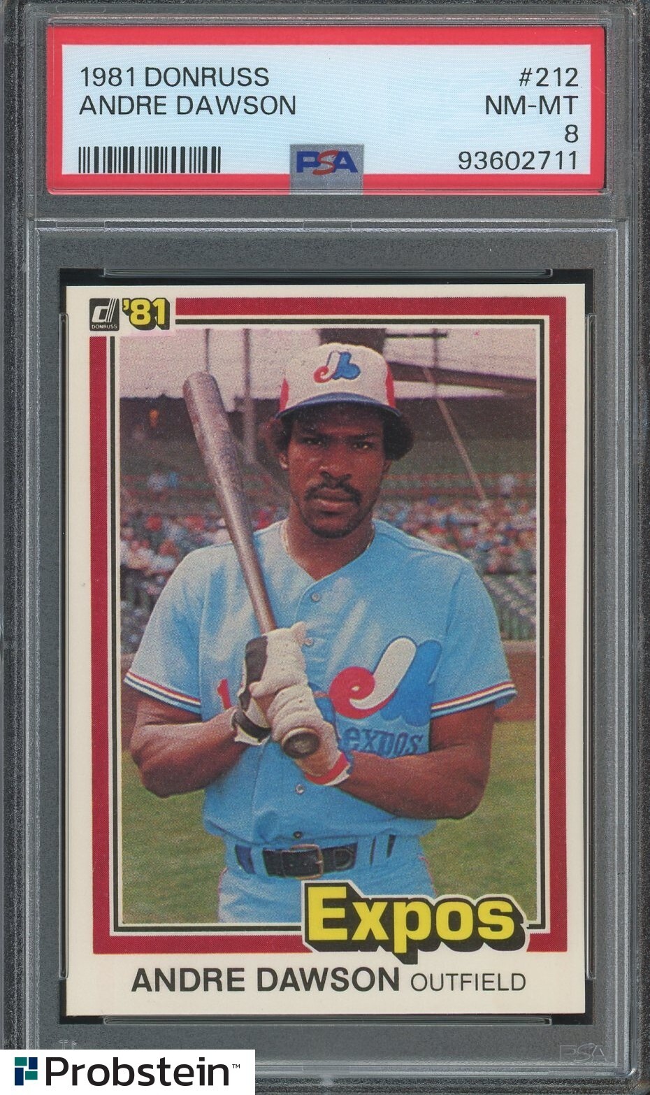 1981 Donruss #212 Andre Dawson Montreal Expos HOF PSA 8 NM-MT