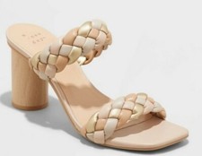 A New Day Basil Heels Womens Multicolored Metallic Brand New Choose Your Size