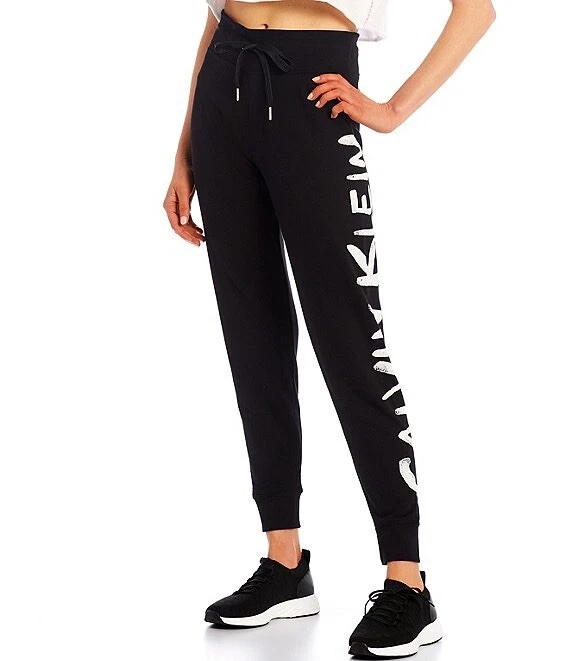 69 NWT Calvin Klein Performance Brush Logo Jogger Pants Black 1X