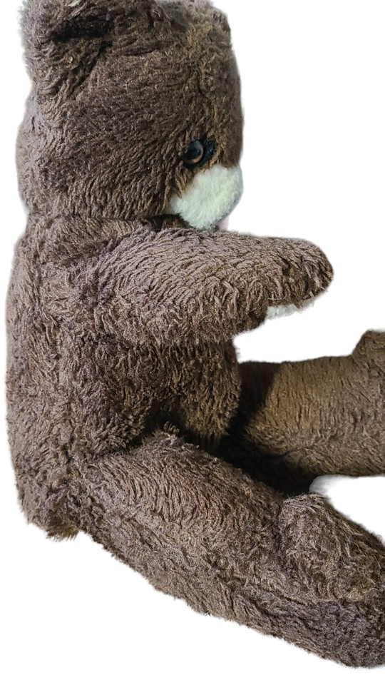 Vintage Brown Teddy Bear Plush Stuffed Animal Music Box Doesn't Work 14