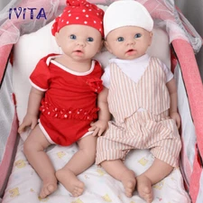 IVITA 19" Silicone Reborn Baby Boy|Girl Full Soft Newborn Silicone Doll Gift