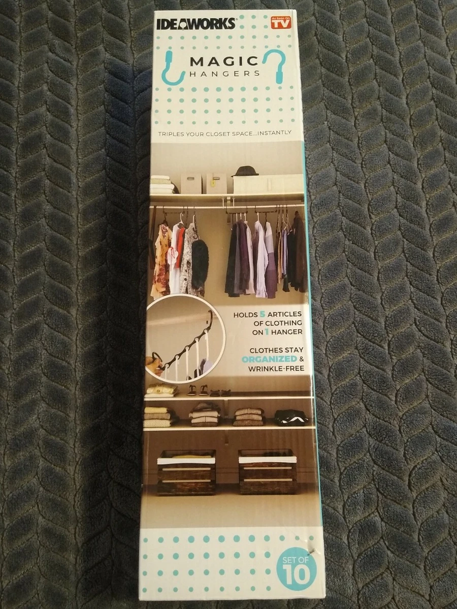 Ideaworks Set Of 10 Magic Hangers triples your closet space instantly