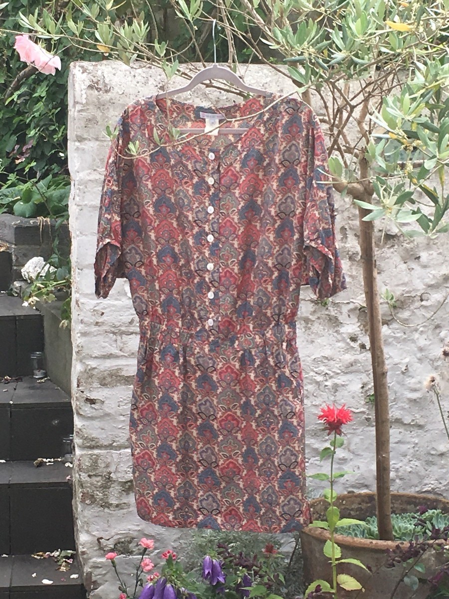 paul and joe silk dress PAUL & JOE SISTER France Silk Dress Paisley Pink Blue 38