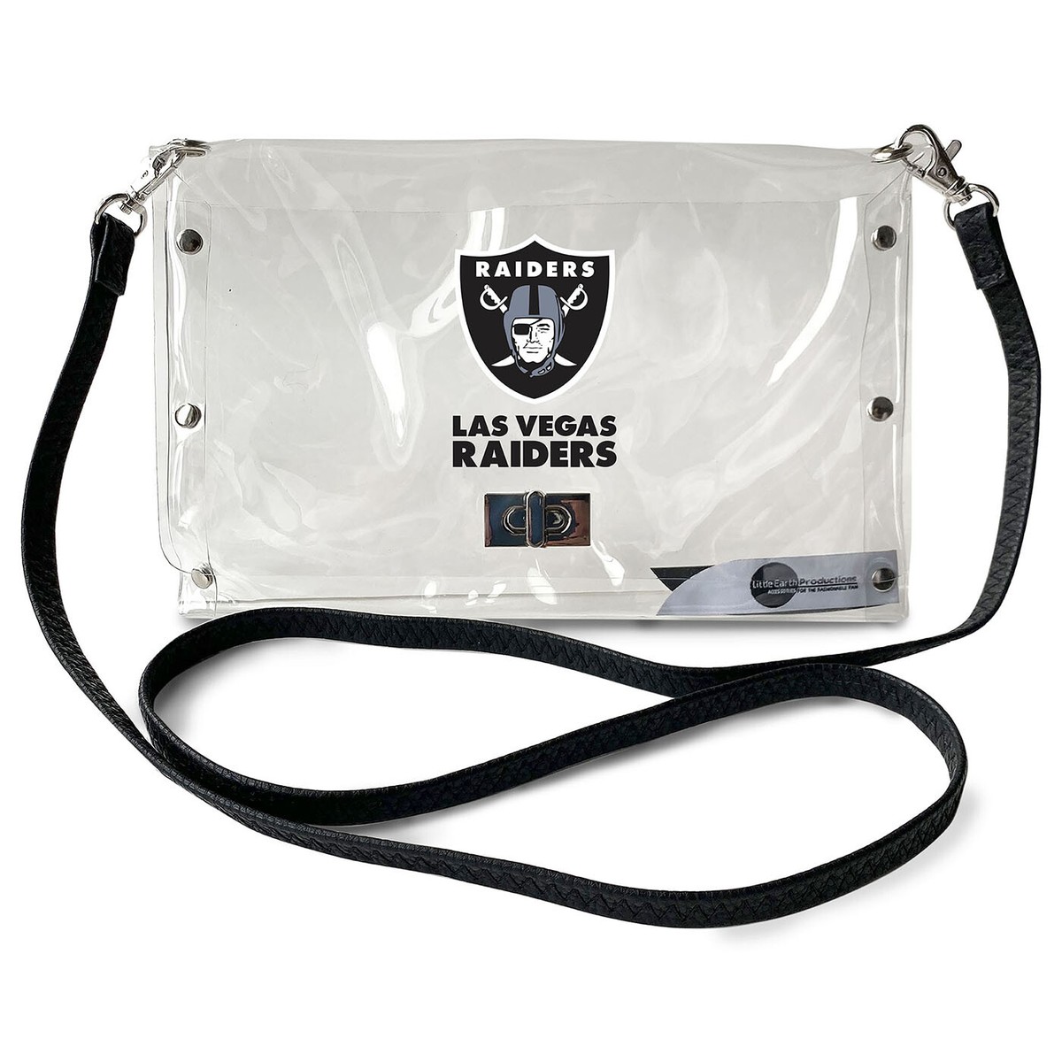 Las Vegas Raiders Clear Envelope Strap Purse, NFL Crossbody - Main Image