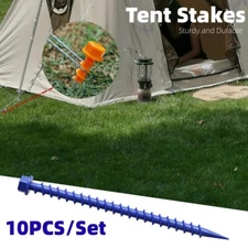 10 PCS Heavy Duty Helical Tent Peg Camping Stakes Tent Spikes Canopy Accessories