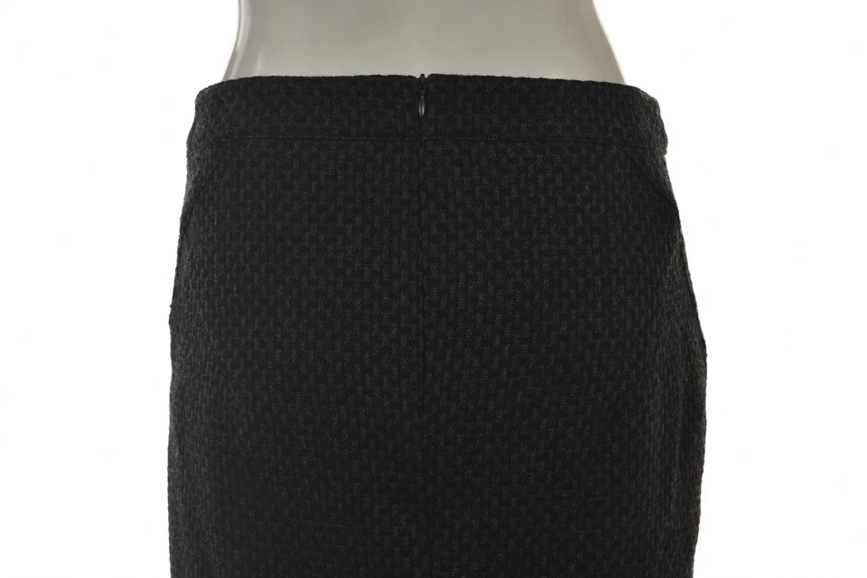 Falda mujer Armani Collezioni talla 2 38 negra gris a cuadros lápiz hasta la rodilla lana Foto 3 de 4