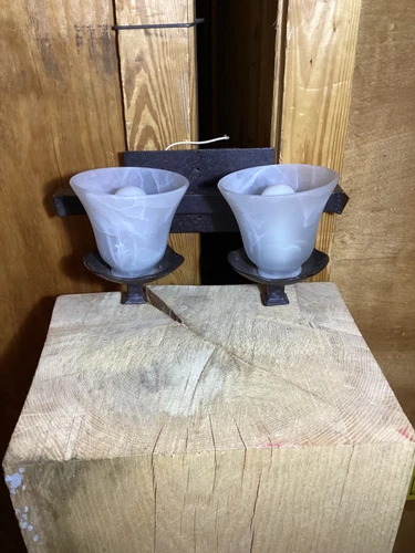 Quoizel LP86021B Glass Wall Sconce Lighting Shades 2 Dark Bronze Color - Picture 1 of 10