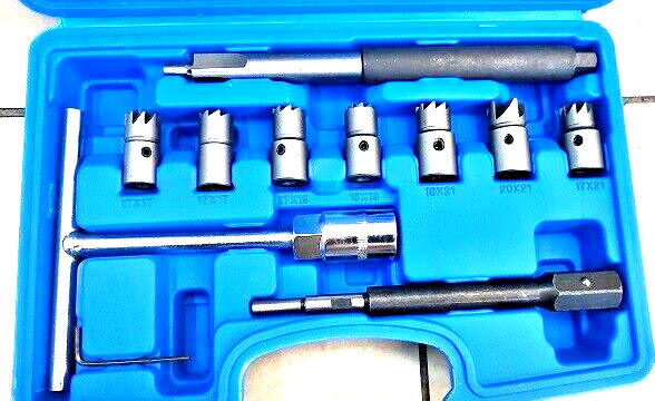 set alesatori fresa pulizia iniettore iniettori auto motore  11 pz PROFESSIONALE