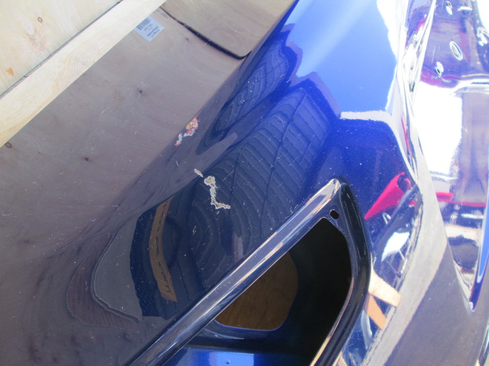 Maserati Ghibli Rear Trunk Lid - Blue- damaged -  Part # 673001730