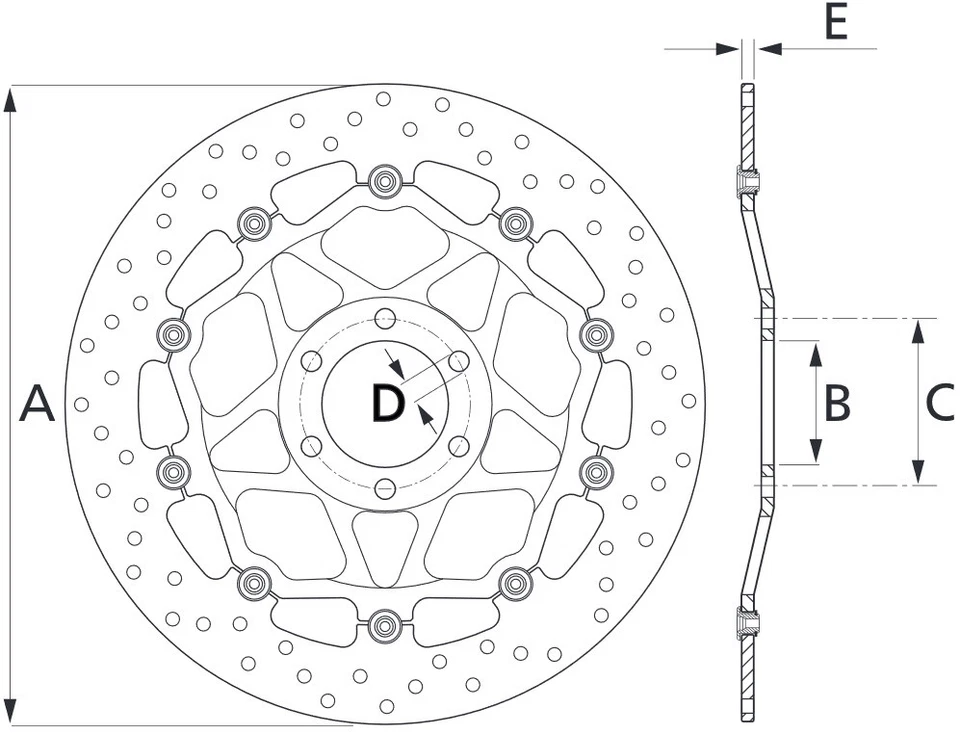COPPIA 2 DISCHI FRENO ANTERIORI BREMBO 68B407B7 PIAGGIO BEVERLY 500 2004 2005 - Immagine 2 di 2