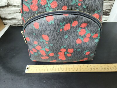 Michael Kors Abbey Logo Signature Rose Print Backpack Rare  display picture 1