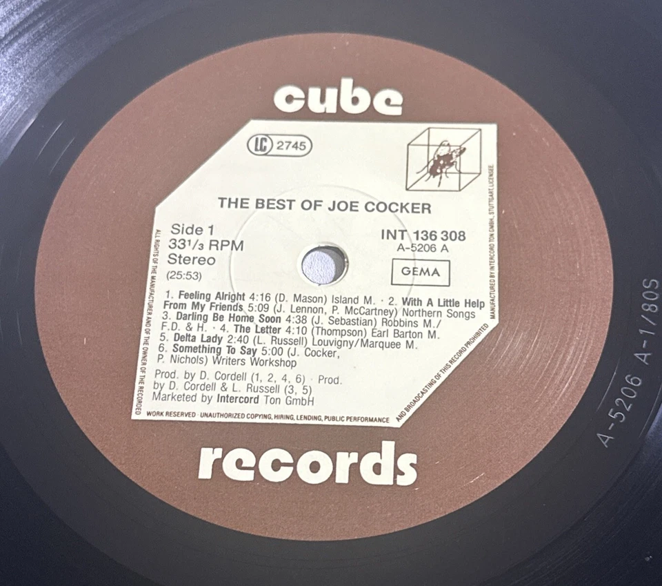 Joe Cocker - The Best Of Joe Cocker Lp Vinyl Record EX / EX - Image 4 of 4