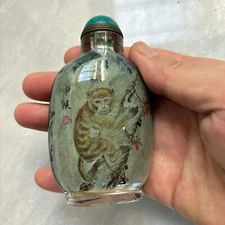 Collection Chinese Snuff Bottles Inside Painted Monkey King Glass wukong myth
