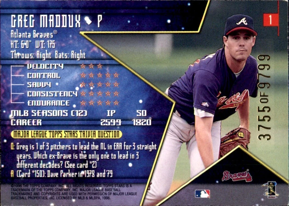 1998 Topps Stars RED SERIAL #'d ⚾ YOU PICK YOUR FAVS 🧢 MLB BASEBALL #1 - #74 - Image 2 of 4