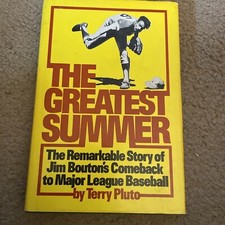 THE GREATEST SUMMER Remarkable Story of Jim Bouton’s Comeback HC DJ Signed Pluto