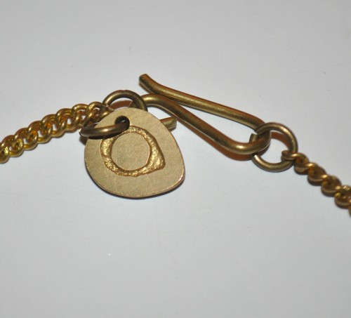 Gold Tone Long Necklace W/ Glass Beads Round & Butterfly Shaped Adjustable LOVE - Picture 5 of 5