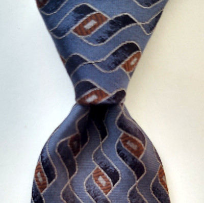 ROBERT TALBOTT Studio Men's 100% Silk Necktie USA Geometric Gray/Multi EUC