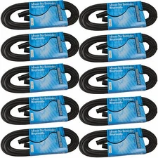 10 PACK 25 ft Foot 3 Pin XLR Male To Female DMX 512 Light Lighting Data Transfer