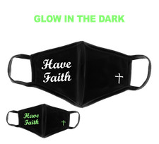 Cloth Face Mask Christian Jesus Have Faith Glow in the Dark and Multi-Color