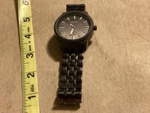 Watch Men Hennessey C7GU Black Dial Round - Black Metal Band - New Battery -Runs - Picture 2 of 6