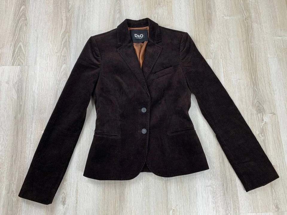 Womens corduroy blazer Dolce Gabbana Size 42 Color Brown - Image 2 of 4
