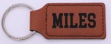 PERSONALIZED LEATHERETTE KEYCHAIN LASER ENGRAVED