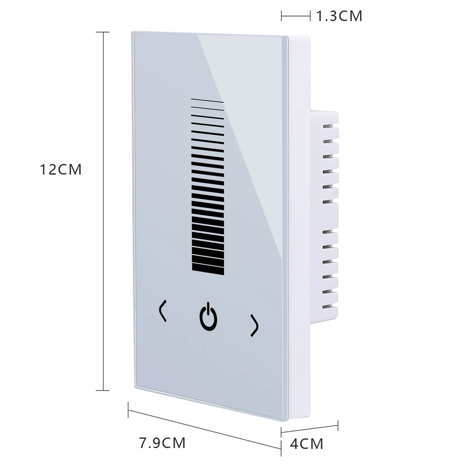 Panel táctil de vidrio montado en la pared Interruptor atenuador LED Controlador de brillo Blanco Foto 2 de 4