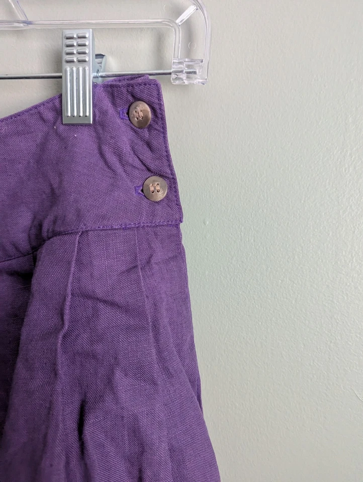 Falda midi vintage tallada con volantes para mujer línea A acampanada púrpura 25" cintura 0 XS  Foto 3 de 4