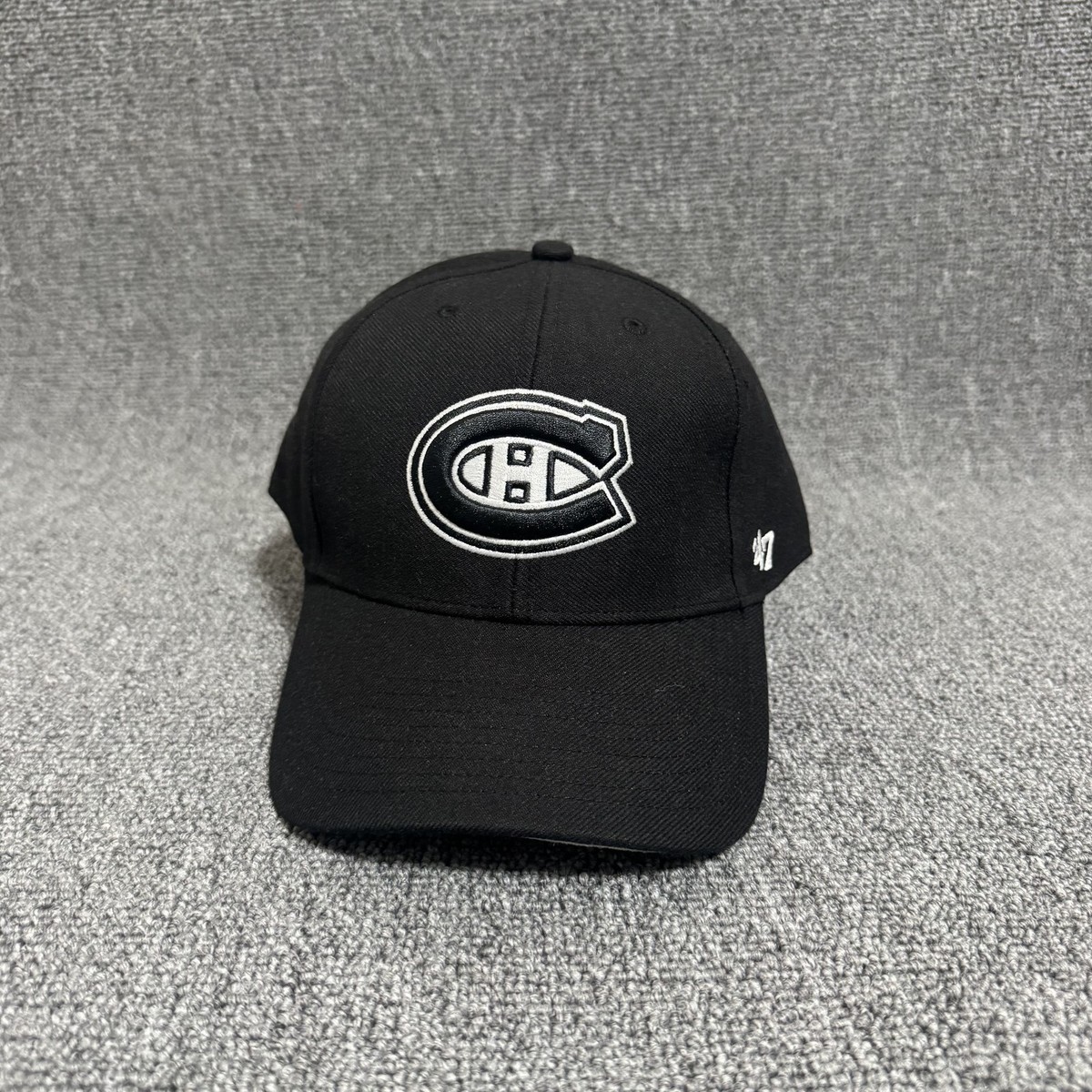 '47 Brand Montreal Canadiens Dad Hat Strapback Black Curved Brim NHL Cap
