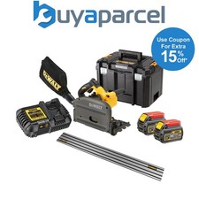 Dewalt DCS520T2 54v XR FLEXVOLT Cordless Plunge Saw 165mm 2x 6.0ah 1m Guide Rail