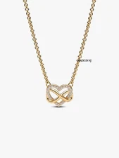 Brand New Authentic Sparkling Infinity Heart Collier Pandora Necklace 362666C01