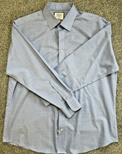 Charles Tyrwhitt Men's 17 1/2 x 34 Dress Shirt Slim Fit Non Iron Ocean Blue