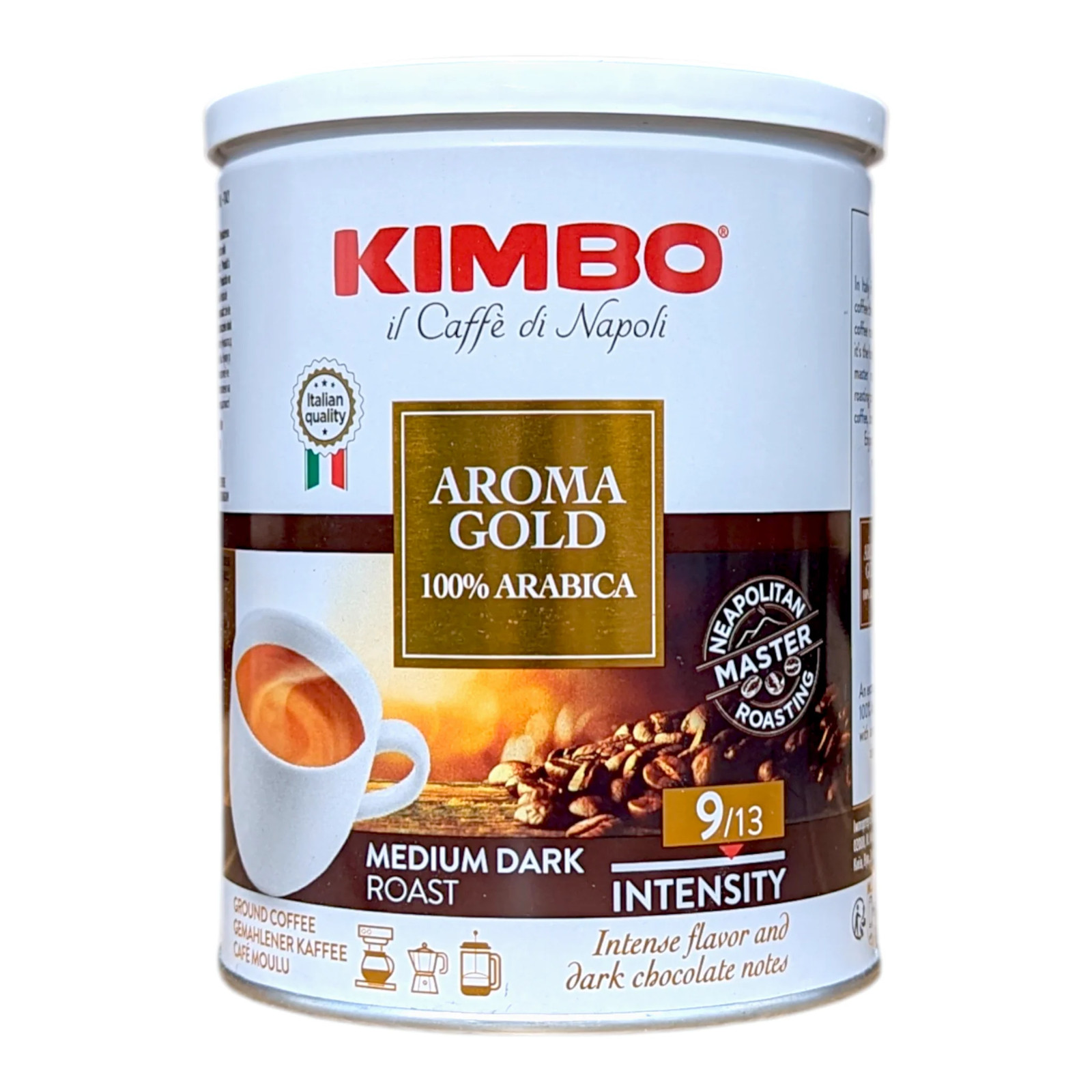 Kimbo Ground Coffee Aroma Gold 250g Tin