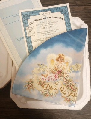 BLESS US ALL Plate Bless Our Home #1 Dona Gelsinger Bradford Exchange +COA